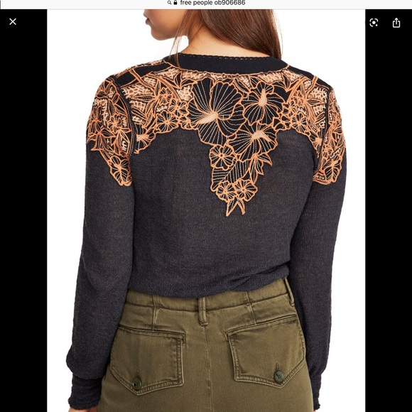 Free People NWT Easy Breezy Floral Appliqué Henley - Picture 4 of 7